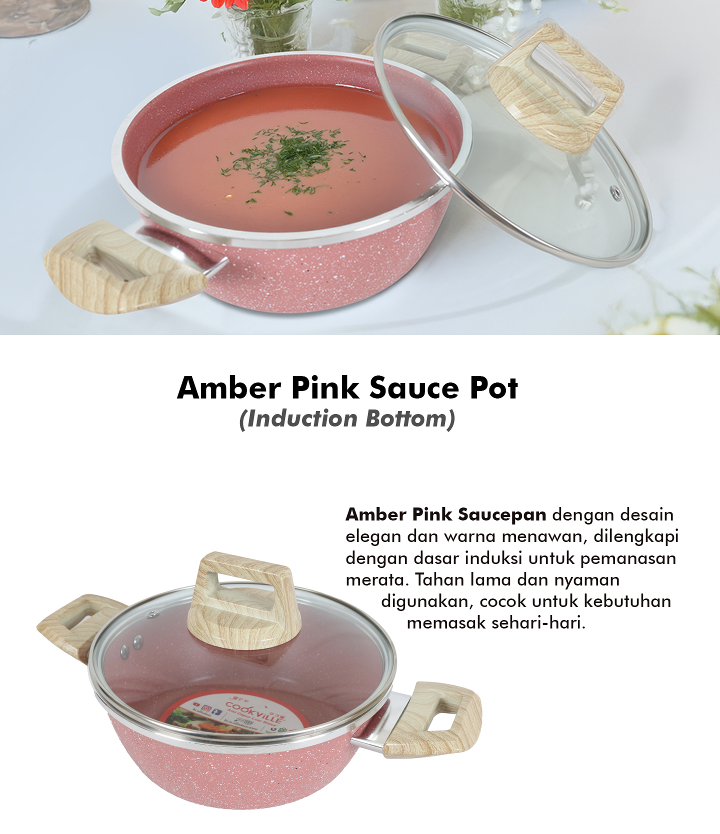 Amber Pink Saucepot